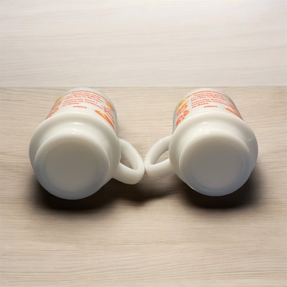 Vintage Set of 2 Milk Glass My Morning Prayer Pedestal Coffee Mugs Retro Funny - Picture 6 of 6